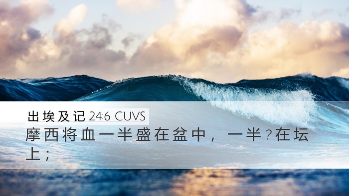 出 埃 及 记 24:6 CUVS Bible Verse Image