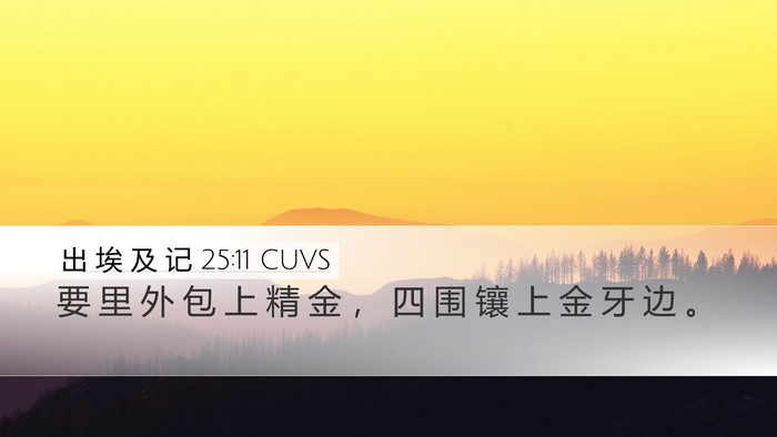 出 埃 及 记 25:11 CUVS Bible Verse Image