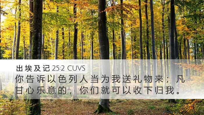 出 埃 及 记 25:2 CUVS Bible Verse Image