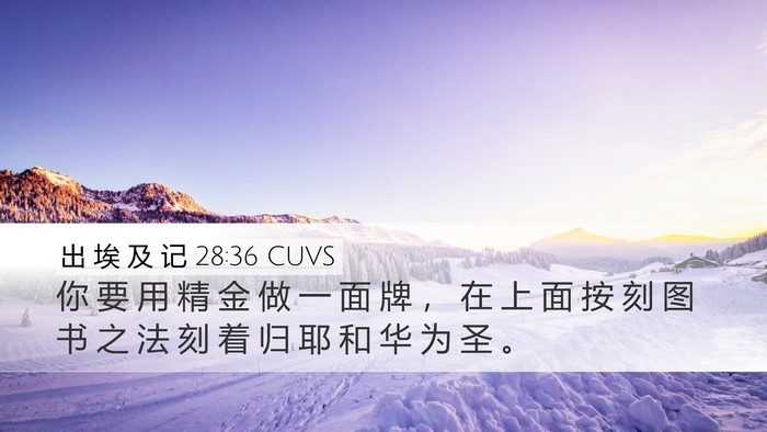 出 埃 及 记 28:36 CUVS Bible Verse Image