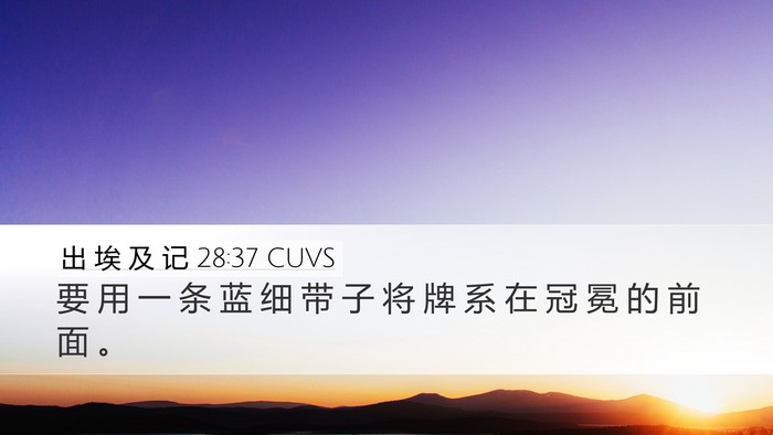 出 埃 及 记 28:37 CUVS Bible Verse Image
