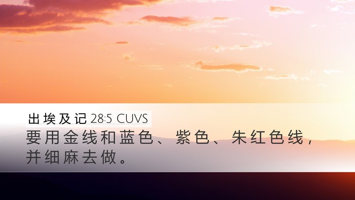 出 埃 及 记 28:5 CUVS Bible Verse Image