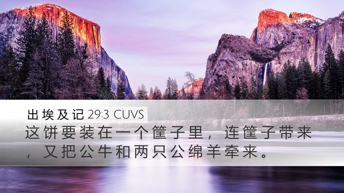 出 埃 及 记 29:3 CUVS Desktop Wallpaper - 这 饼 要 装 在 一 个 筐 子 里 ， 连 - Desktop Bible Verse Wallpaper