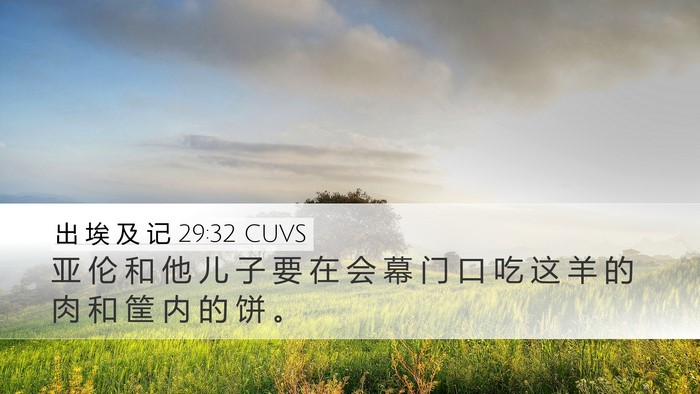 出 埃 及 记 29:32 CUVS Bible Verse Image