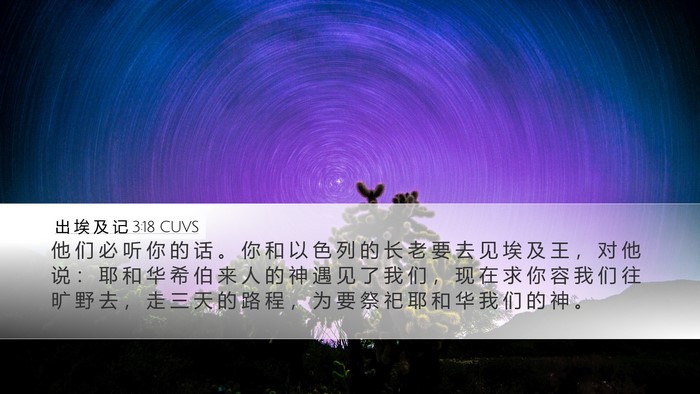 出 埃 及 记 3:18 CUVS Bible Verse Image