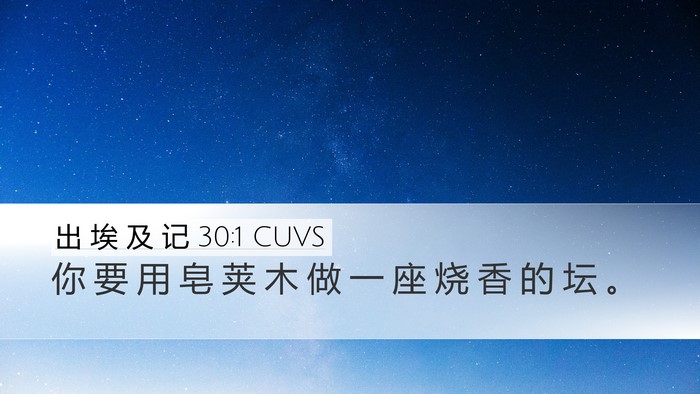 出 埃 及 记 30:1 CUVS Bible Verse Image