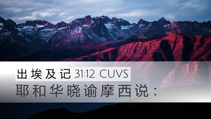 出 埃 及 记 31:12 CUVS Bible Verse Image