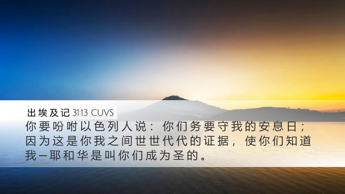 出 埃 及 记 31:13 CUVS Bible Verse Image