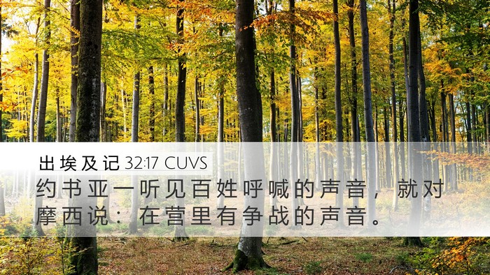 出 埃 及 记 32:17 CUVS Bible Verse Image