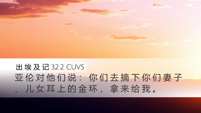 出 埃 及 记 32:2 CUVS Bible Verse Image