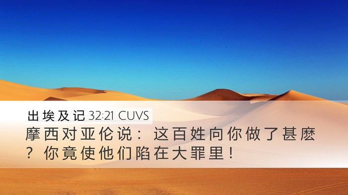 出 埃 及 记 32:21 CUVS Bible Verse Image