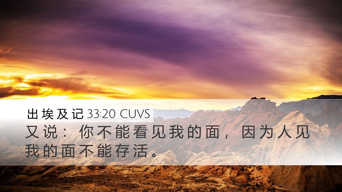 出 埃 及 记 33:20 CUVS Bible Verse Image