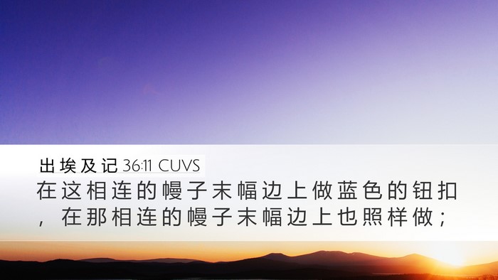 出 埃 及 记 36:11 CUVS Bible Verse Image