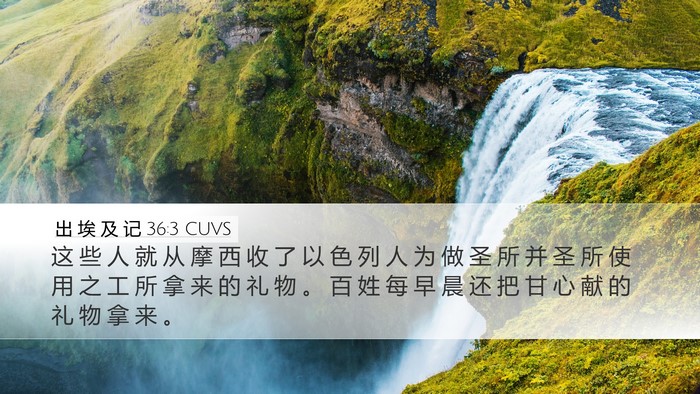 出 埃 及 记 36:3 CUVS Bible Verse Image
