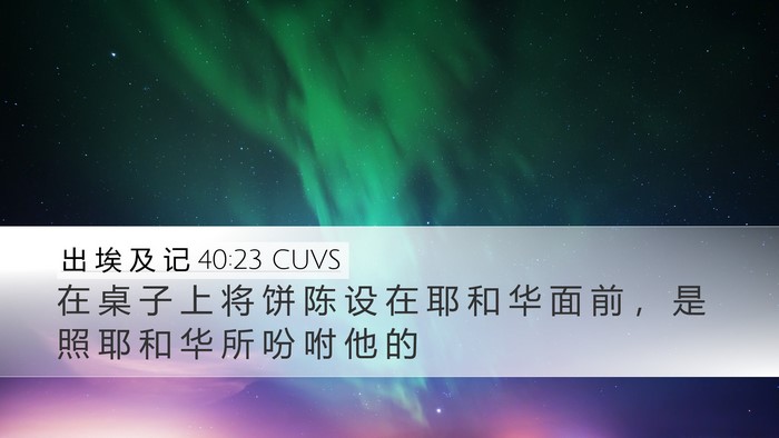 出 埃 及 记 40:23 CUVS Bible Verse Image