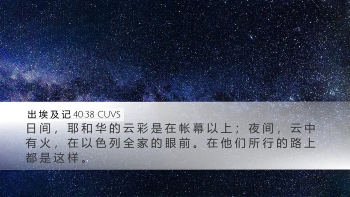 出 埃 及 记 40:38 CUVS Bible Verse Image