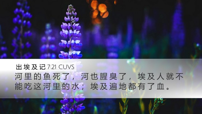 出 埃 及 记 7:21 CUVS Bible Verse Image