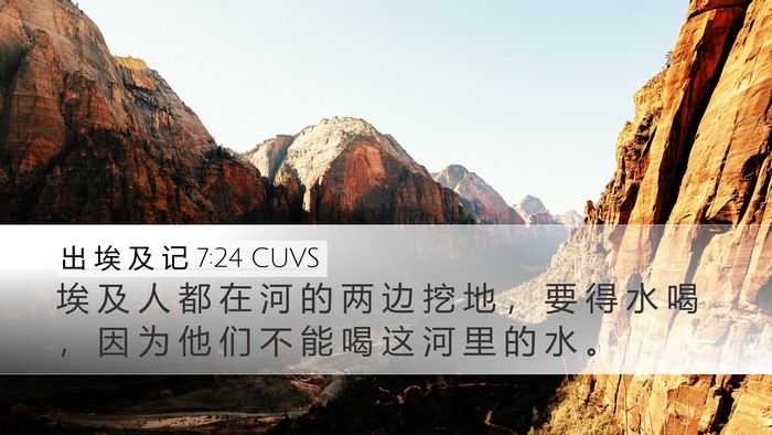 出 埃 及 记 7:24 CUVS Bible Verse Image