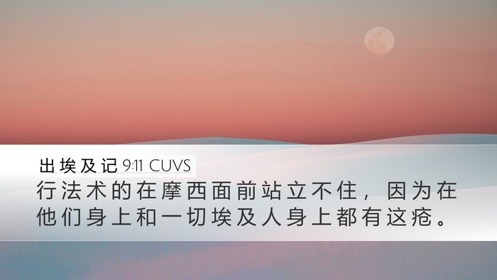 出 埃 及 记 9:11 CUVS Bible Verse Image