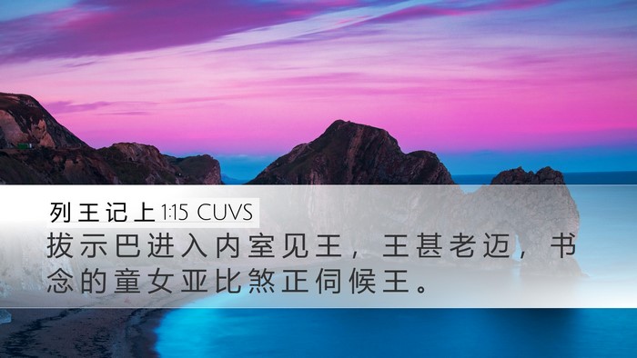 列 王 记 上 1:15 CUVS Desktop Wallpaper - 拔 示 巴 进 入 内 室 见 王 ， 王 甚 - Desktop Bible Verse Wallpaper
