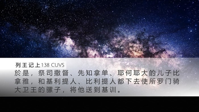 列 王 记 上 1:38 CUVS Bible Verse Image