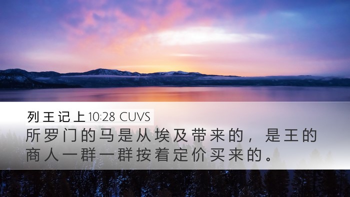 列 王 记 上 10:28 CUVS Bible Verse Image