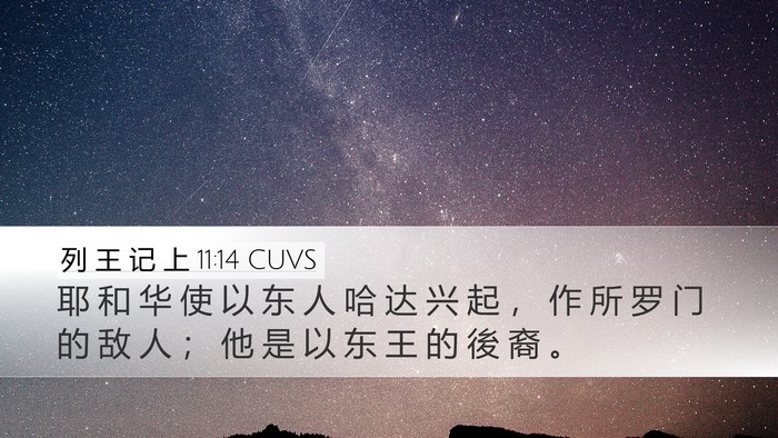 列 王 记 上 11:14 CUVS Bible Verse Image