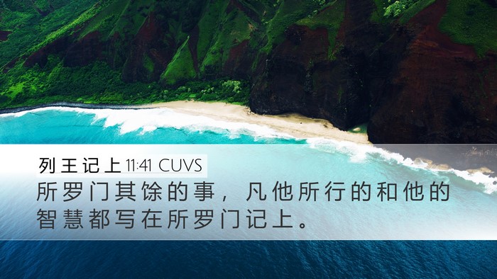 列 王 记 上 11:41 CUVS Desktop Wallpaper - 所 罗 门 其 馀 的 事 ， 凡 他 所 行 - Desktop Bible Verse Wallpaper