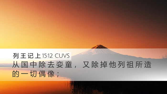 列 王 记 上 15:12 CUVS Bible Verse Image