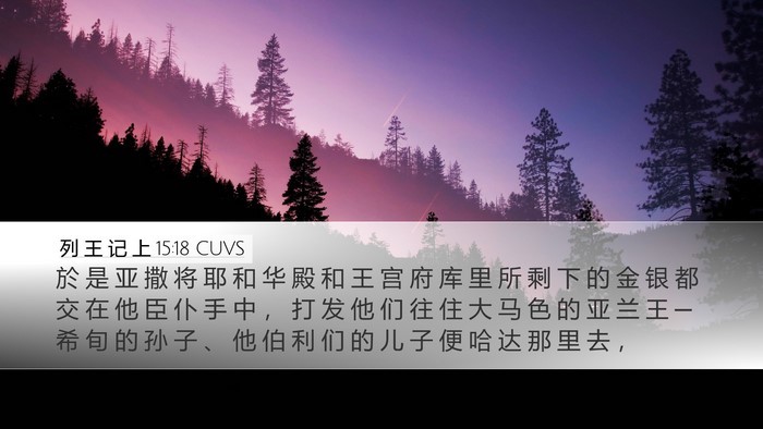 列 王 记 上 15:18 CUVS Bible Verse Image