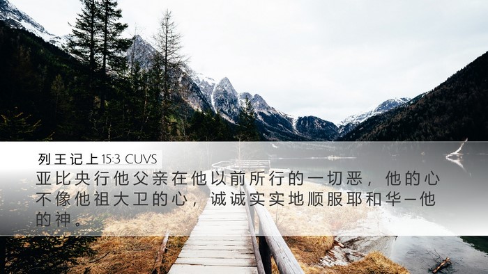 列 王 记 上 15:3 CUVS Bible Verse Image