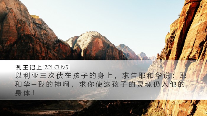 列 王 记 上 17:21 CUVS Bible Verse Image