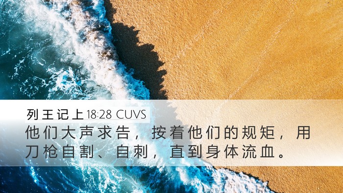 列 王 记 上 18:28 CUVS Bible Verse Image
