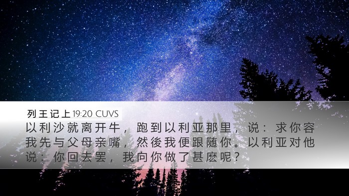 列 王 记 上 19:20 CUVS Bible Verse Image