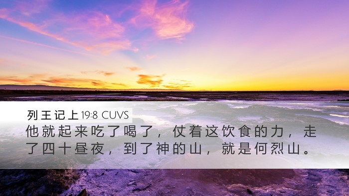 列 王 记 上 19:8 CUVS Bible Verse Image