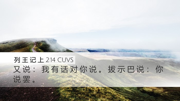 列 王 记 上 2:14 CUVS Desktop Wallpaper - 又 说 ： 我 有 话 对 你 说 。 拔 示 - Desktop Bible Verse Wallpaper