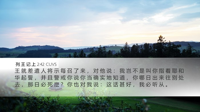 列 王 记 上 2:42 CUVS Bible Verse Image