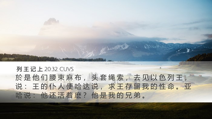 列 王 记 上 20:32 CUVS Bible Verse Image