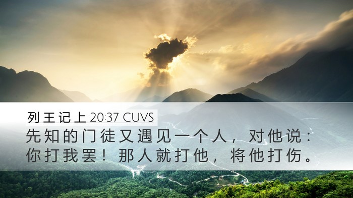 列 王 记 上 20:37 CUVS Desktop Wallpaper - 先 知 的 门 徒 又 遇 见 一 个 人 ， - Desktop Bible Verse Wallpaper