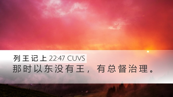 列 王 记 上 22:47 CUVS Bible Verse Image
