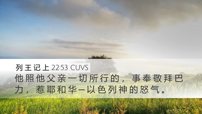 列 王 记 上 22:53 CUVS Bible Verse Image