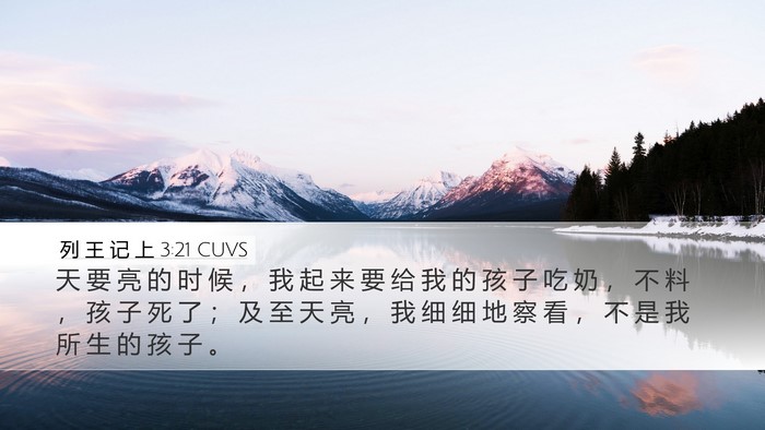 列 王 记 上 3:21 CUVS Desktop Wallpaper - 天 要 亮 的 时 候 ， 我 起 来 要 给 - Desktop Bible Verse Wallpaper