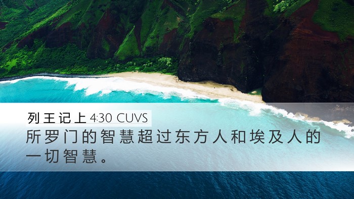 列 王 记 上 4:30 CUVS Bible Verse Image