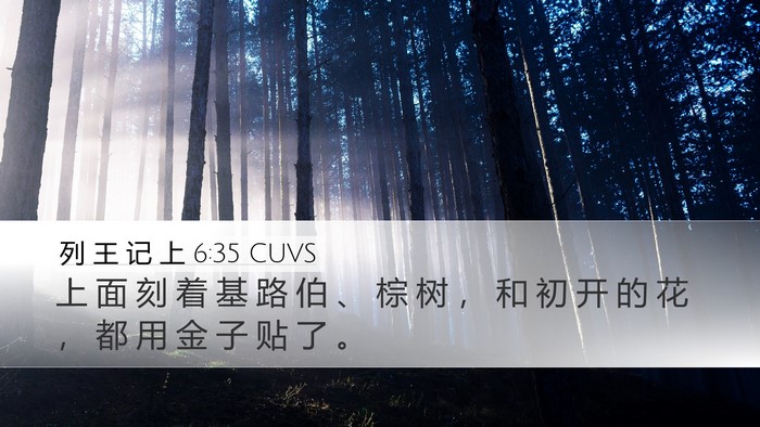列 王 记 上 6:35 CUVS Bible Verse Image