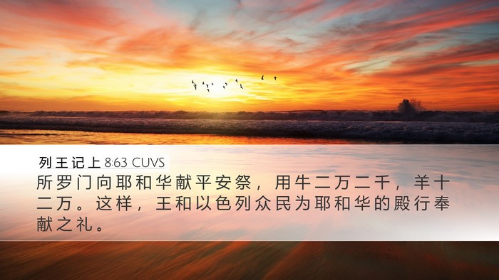列 王 记 上 8:63 CUVS Bible Verse Image