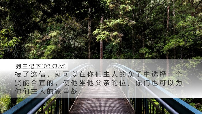 列 王 记 下 10:3 CUVS Desktop Wallpaper - 接 了 这 信 ， 就 可 以 在 你 们 主 - Desktop Bible Verse Wallpaper