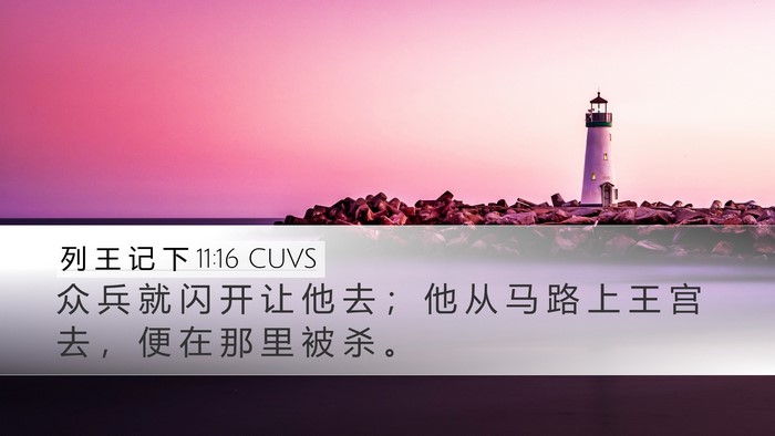 列 王 记 下 11:16 CUVS Desktop Wallpaper - 众 兵 就 闪 开 让 他 去 ； 他 从 马 - Desktop Bible Verse Wallpaper
