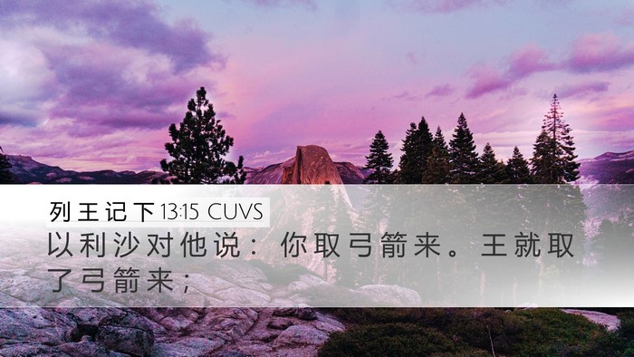 列 王 记 下 13:15 CUVS Desktop Wallpaper - 以 利 沙 对 他 说 ： 你 取 弓 箭 来 - Desktop Bible Verse Wallpaper