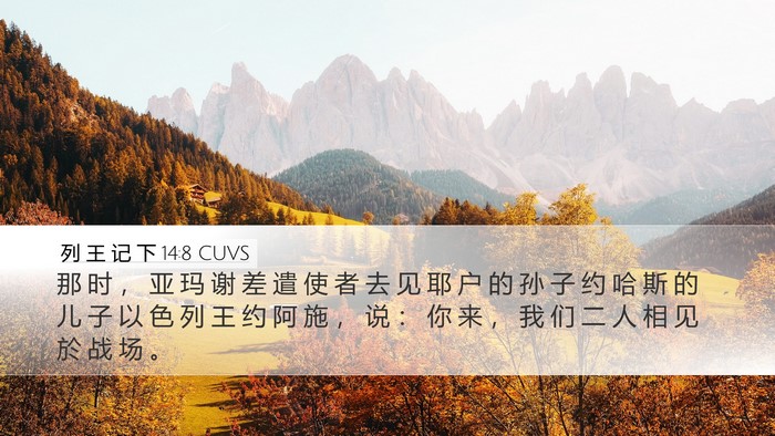 列 王 记 下 14:8 CUVS Bible Verse Image