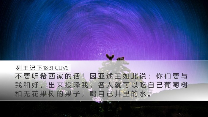 列 王 记 下 18:31 CUVS Bible Verse Image
